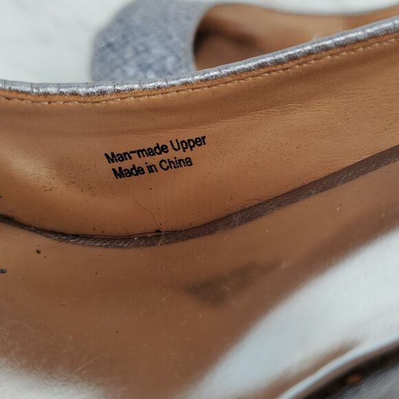 Badgley Mischka Women's‎ Silver Humbie II Smoke Glitter Peep Toe Heels Size 10 - Picture 4 of 7